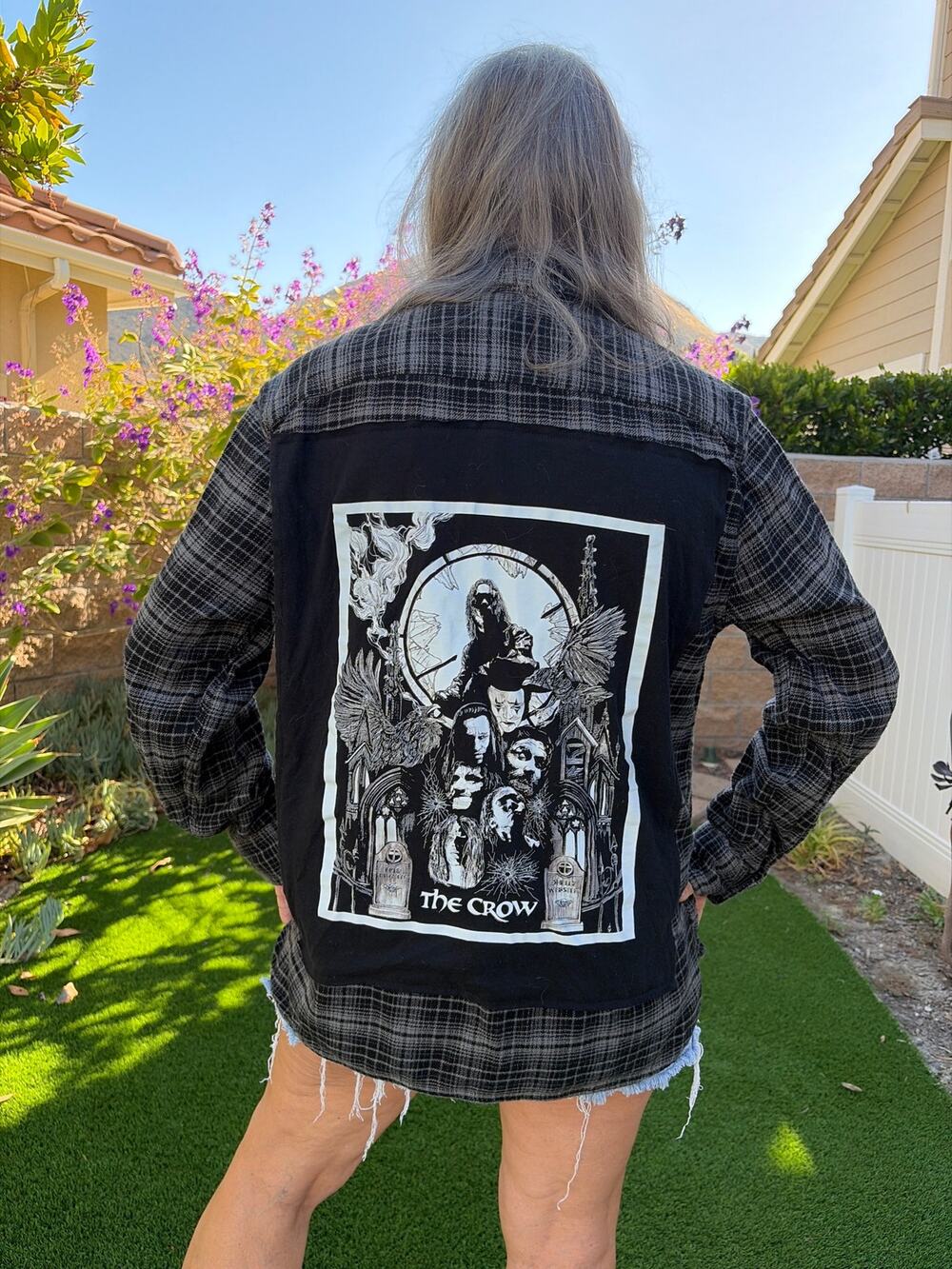 The Crow Movie Upcycled Flannel Shirt Unisex X-Large XL